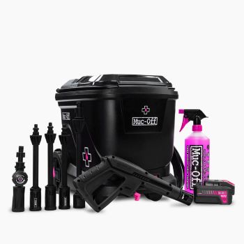 Mobile Pressure Washer Starter Bundle Muc-Off Mobile Pressure Washer 20L tank cordless bike jet wash UK