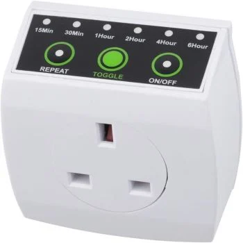 HBN Countdown Timer Plug, Energy Saving Timers Switch with Repeat Function HBN countdown timer plug 13A with 15 minute to 6 hour run-down for e-bike charger UK 2026